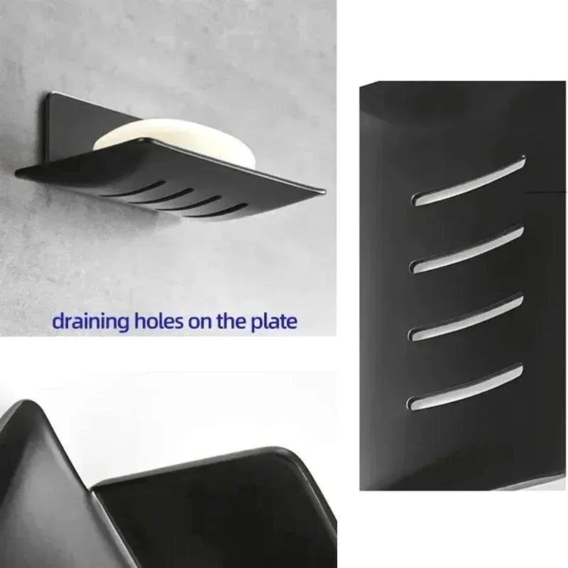 Bathroom Shower Storage Soap Tray Rack Soap Tray Wall Mounted Drainage Soap Tray Box Qme