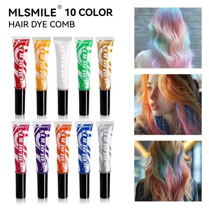 One-off Temporary Hair Coloring Disposable Hair Coloured Chalk Wax for Hair Cover Fashion Design Washable Non-toxic Beauty Tools Qme
