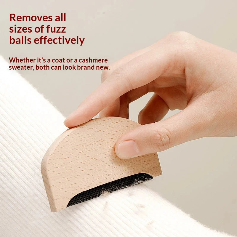 Portable Wooden Lint Trimmer Comb Shaver Epilator Sweater Clothes Qme