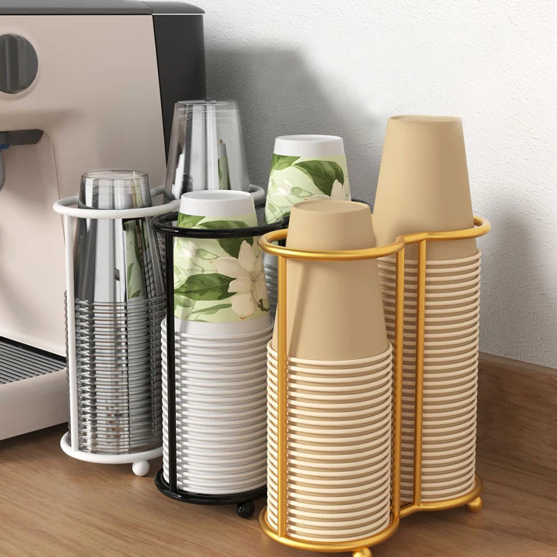 Desktop Cup Storage Rack Household Coffee Holder Home Kitchen Paper Qme