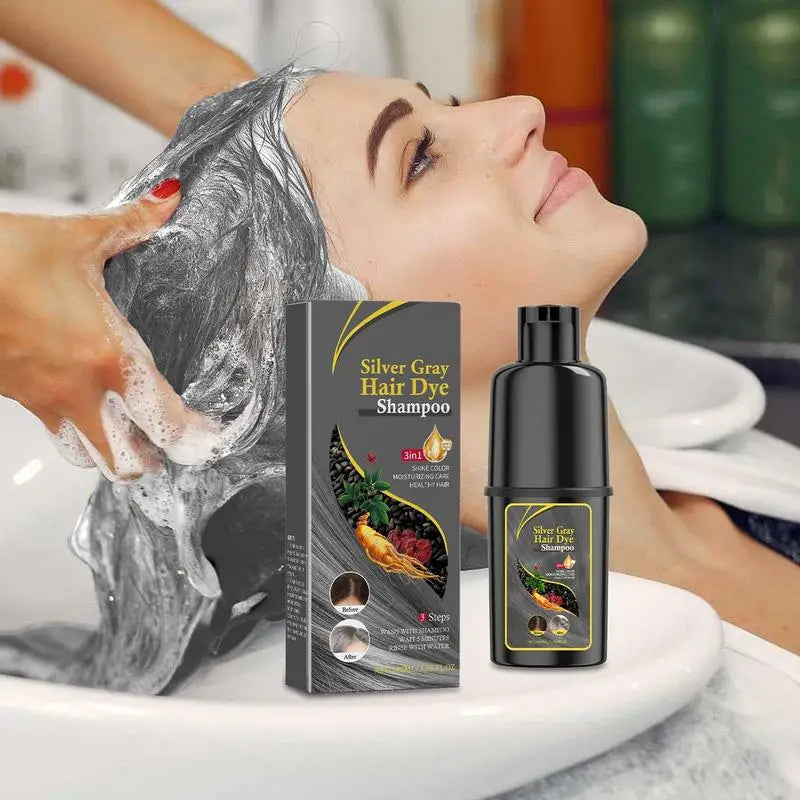 Hair Color Shampoo Black Hair Dye Covering White Hair Shampoo Hair Dye Shampoo Darkening Hair Shampoo Wine Red, Brown, Silver Qme