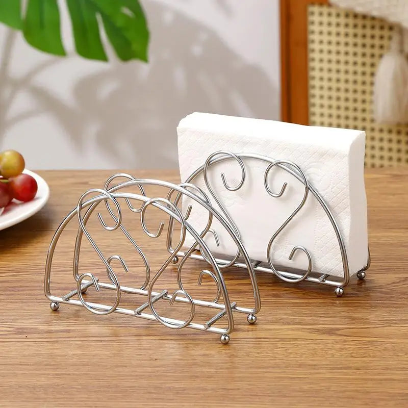 Metal Iron Napkin Holder Paper Drawer Storage Bracket Organizer Qme