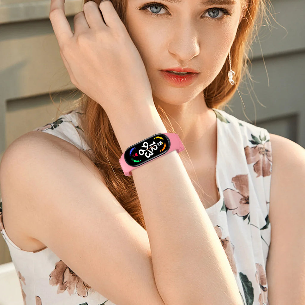 Flexible Ocean Silicone Watch Band Sweatproof Colorful Sport Wrist Strap For Xiaomi Mi Band 3 4 5 6 7 Daily Sports Decoration Qme