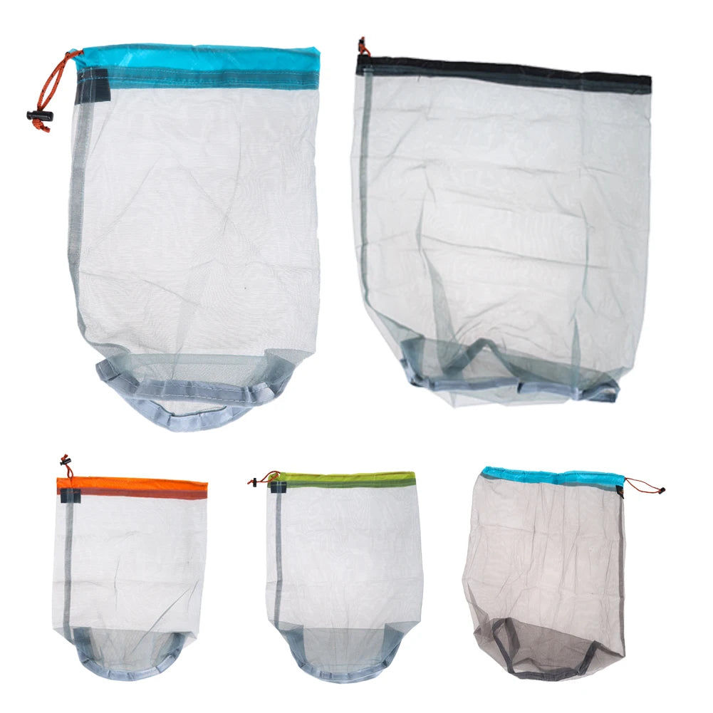 Ultralight Nylon Mesh Mesh Laundry Bag Ultralight Nylon Mesh Bags Traveling Organizer for Camping Travel Hiking Outdoor Sports Qme