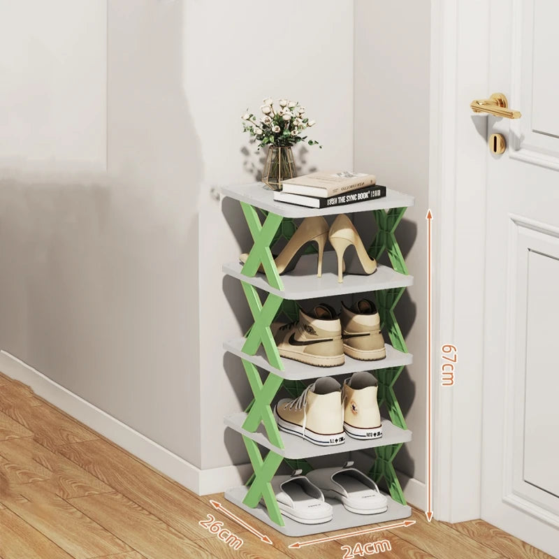Multifunctional Shoe Cabinets Free Splicing Storage Rack Detachable Shoe Storage Saving Space Household Door Shoe Organizer Rack Qme 5th Green color