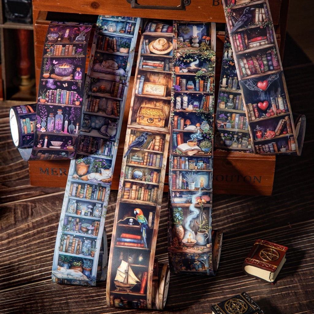 2m/Roll Magic Bookcase PET Tapes Scrapbook Handbook Tape Material Background Decorative Collage Adhesives Aesthetic Stationery Qme