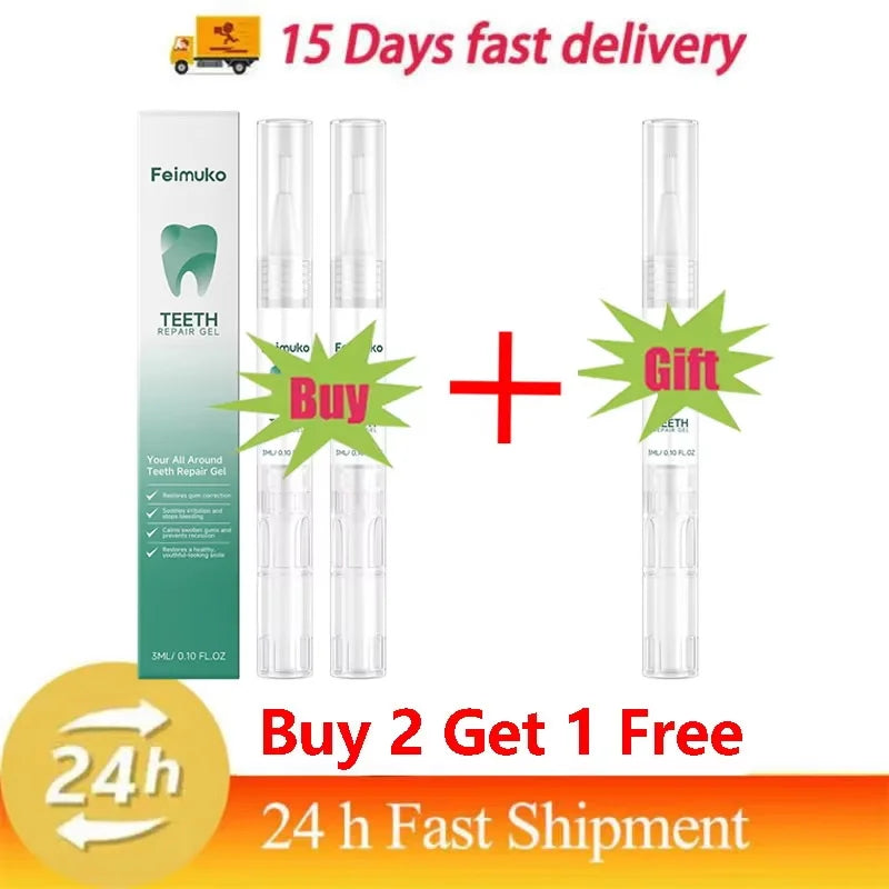 Damaged Gum Repair Care Gel Relieve Sore Gums Allergy Deep Cleaning Teeth Stains Tartar Serum Dental Caries Toothpaste Qme 3pc