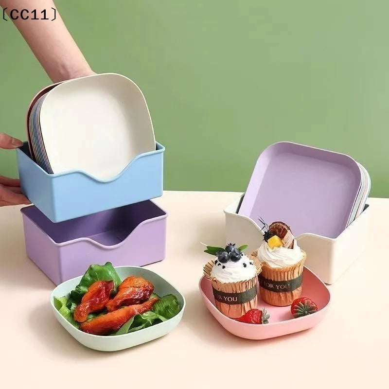 Snack Plate Macaron Simple Straw Bone Spitting Candy Fruit Cookie Qme