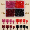 4 Grid Short Square False Toenail Tips Full Cover Artificial Fake Qme 6