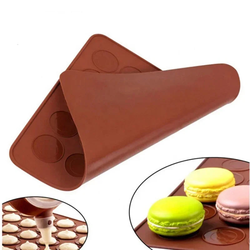 Silicone Holes Non-stick Macaron Macaroon Pastry Oven Baking Mould Qme