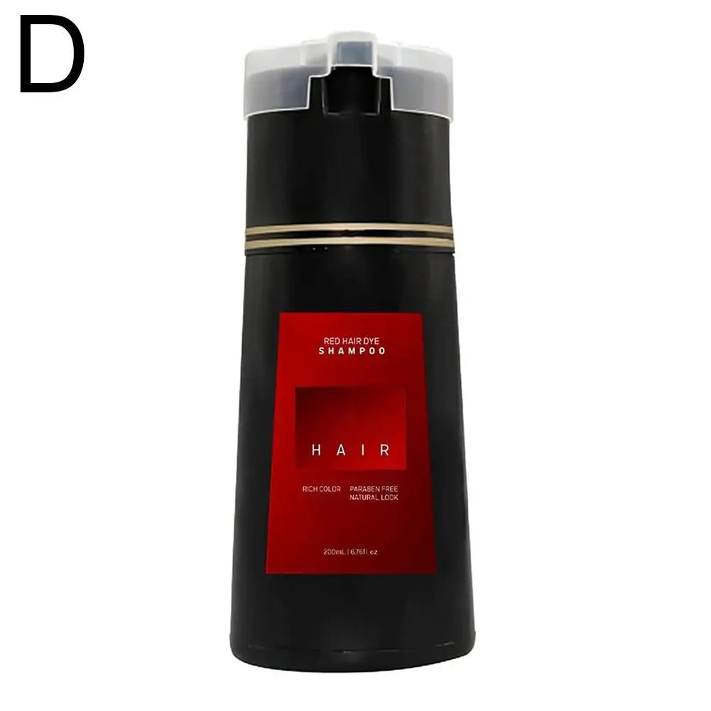 200ML Hair Coloring Shampoo Dye Shampoo For Covering Gray White Shampoo Black Brown Purple Hair Colouring Shampoo Hair Care Qme Red CN