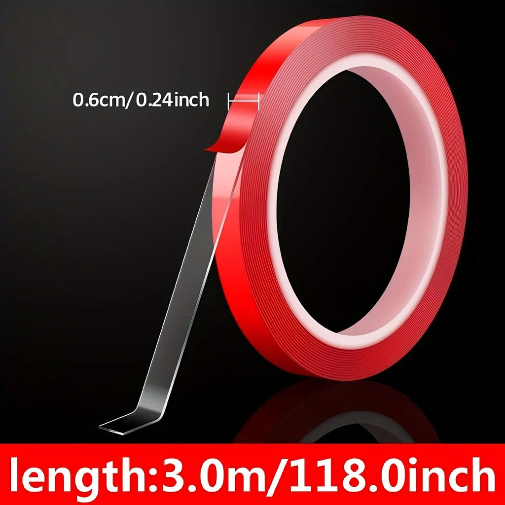 Strong Nano Double-Sided Tape | Adhesive for LED Light Strips | Meters of Removable No-Trace Glue | High Adhesion for Indoor Qme