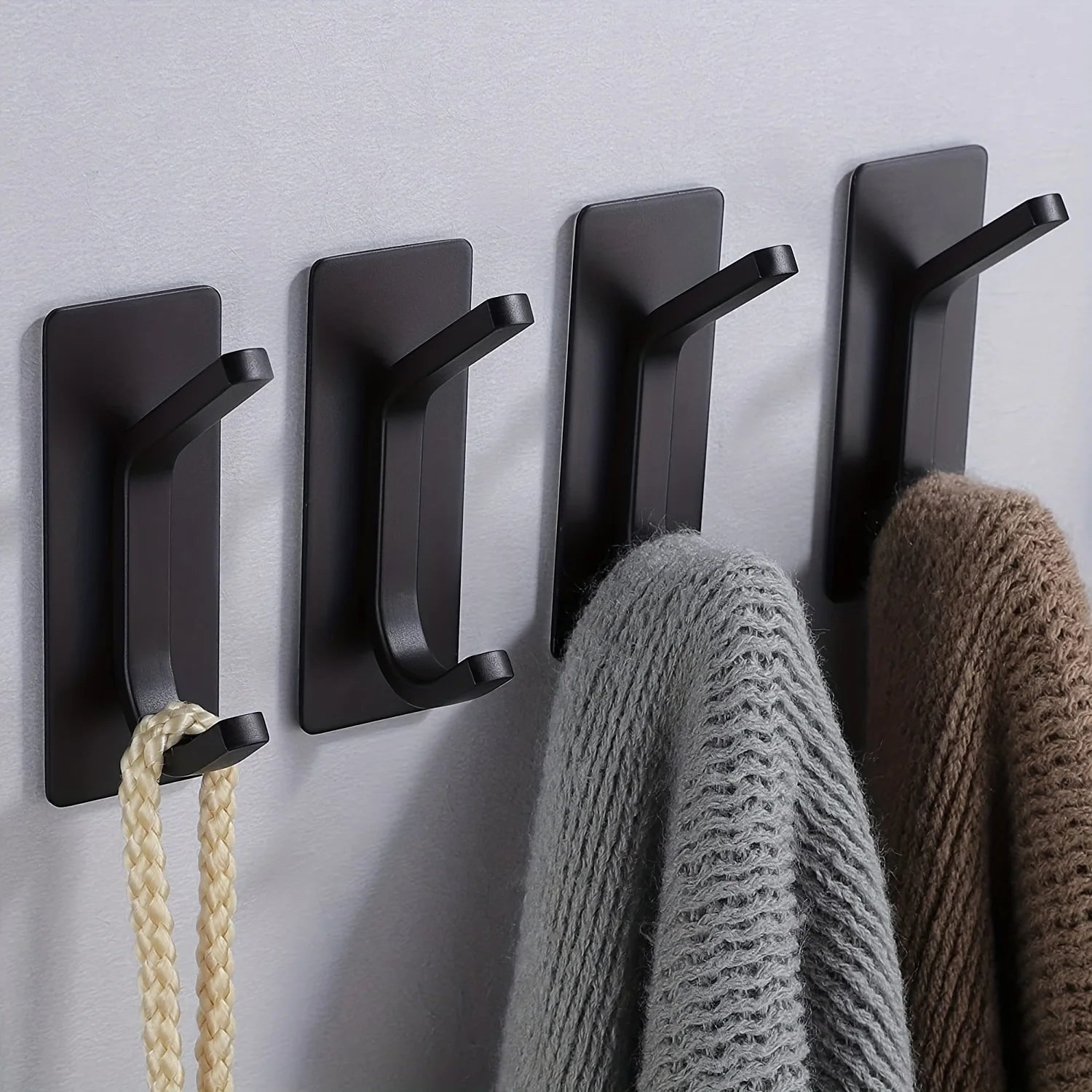 4 stainless steel non perforated wall mounted hooks for household use Qme