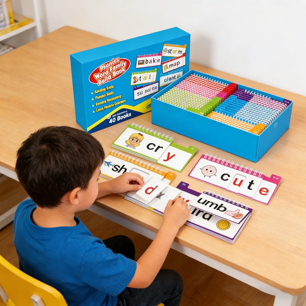 Reading Flip Book Read and Rhyme Flip Books Word Family Flip Books Flash Cards ABC Vocabulary Cards Montessori Educational Qme