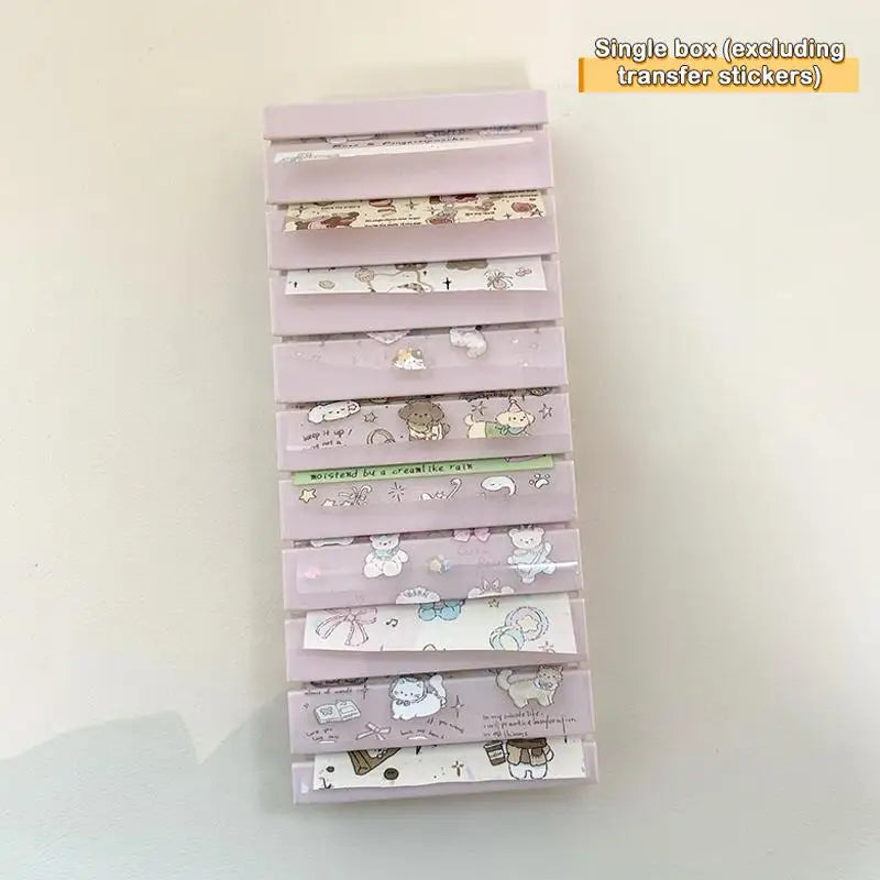 Nail Transfer Paper Organizer Box 10 Grids Sticker Accessories Qme Misty purple