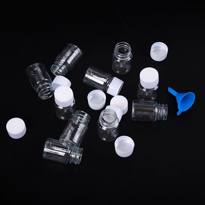 Clear Plastic PET Empty Vial Sealable Refillable Container Solid Qme