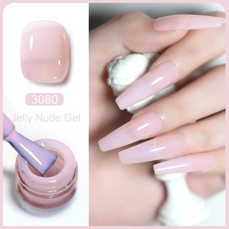 Arte Clavo Transparent Nude Pink Jelly Gel Nail Polish Semi Permanent