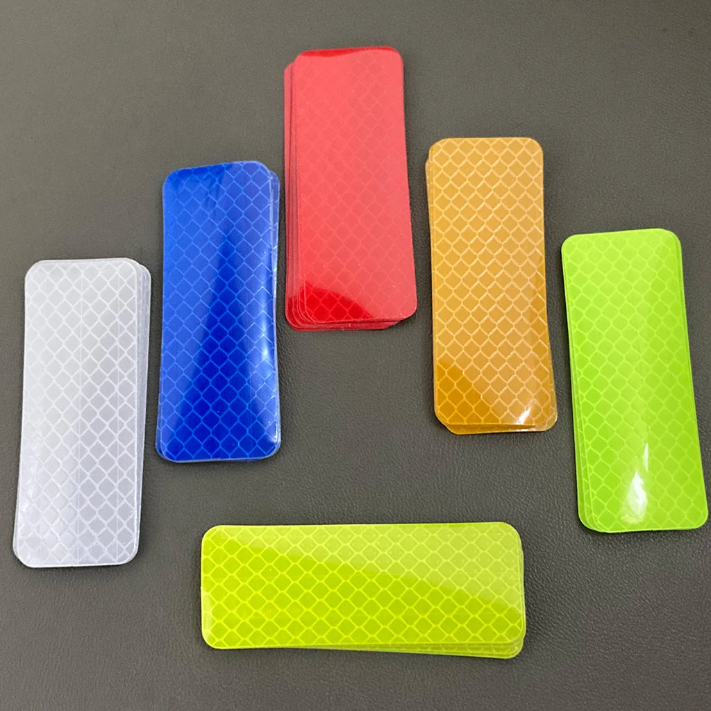 10pcs Car Bumper Reflective Stickers 3x8cm Reflective Warning Strip Tape Safety Secure Reflector Decals for Enhanced Visibility Qme
