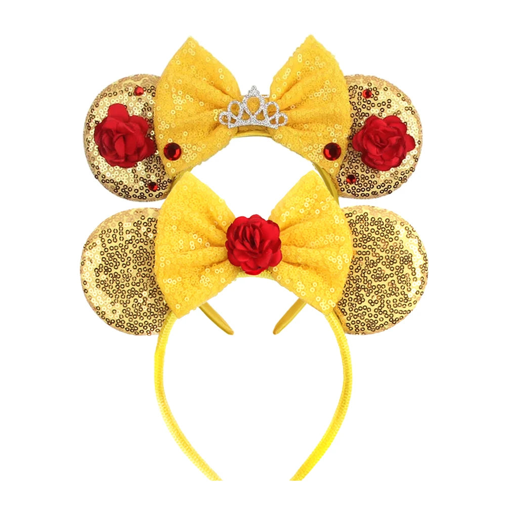 New Hot Sale Trendy Summer Sequins Mouse Ears Hairband Glitter Hair Bows Lightning Headband Girls Kids Hair Accessories Qme Headband 14