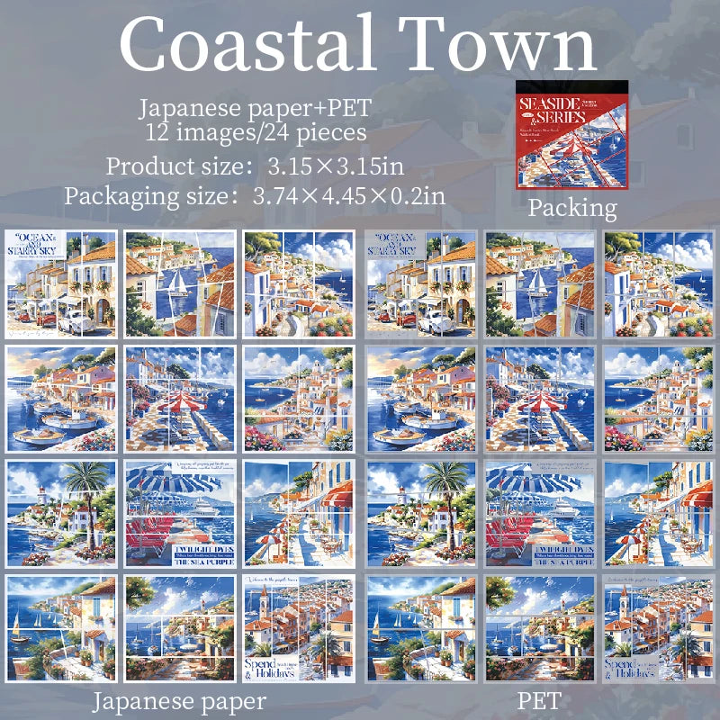 Beautiful scenery 24/120 sheets Aesthetic Stationery Decorative Sticker Book DIY Journal Stickers Kids Gift Scrapbook supplies Qme F
