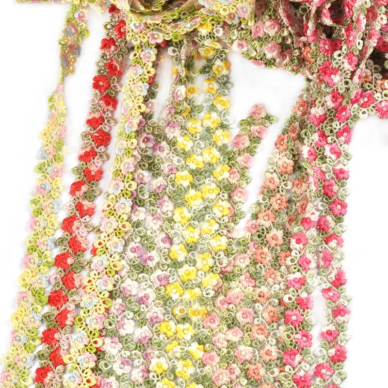 1yard 20mm Colorful Flower Lace Trim Ribbons Gift Wrapping DIY Clothing Sewing Accessories Wedding Party Decor Handmade Crafts Qme