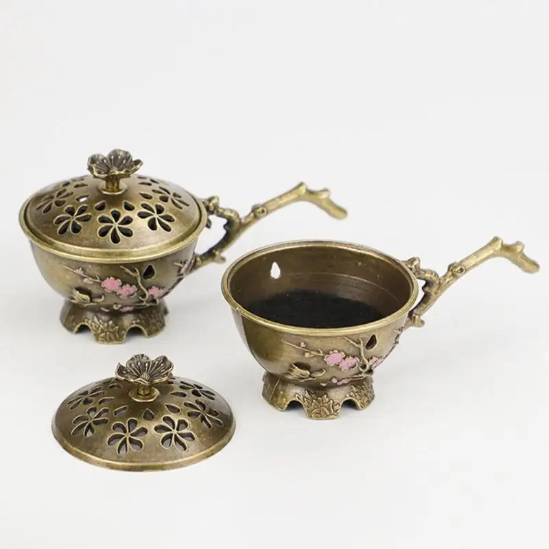 Zinc Alloy Small Craft Home Decor Plum Blossom Incense Burner Handle Qme