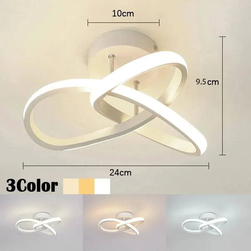 LED Modern Style Ceiling Lamp Household Chandelier Three Colors Lamp Bedroom Light Surface Installation Dining Room Lamp Qme