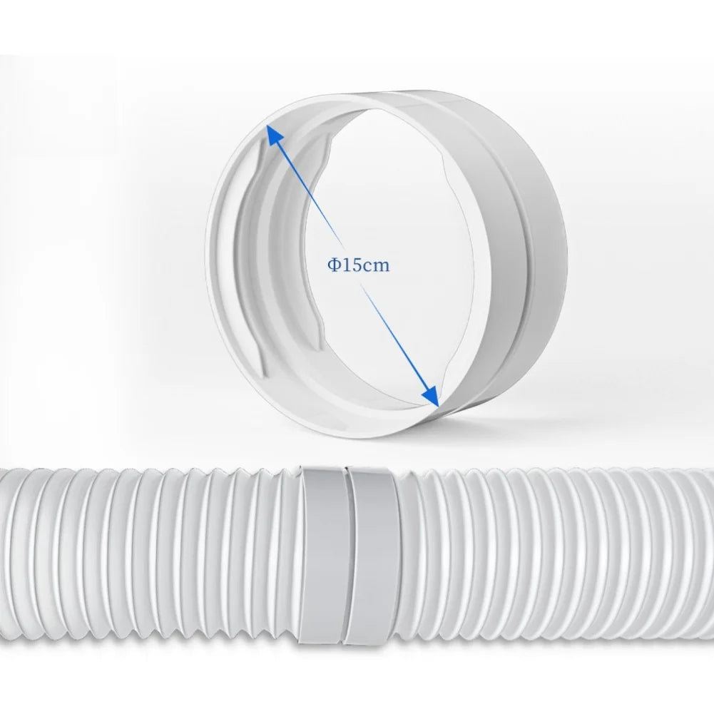 Portable Air Conditioner Exhaust/ Hose Connector 5.9 Inch (150mm) AC Vent Adapter With Steel Ring Compatible With LG/ And More Qme