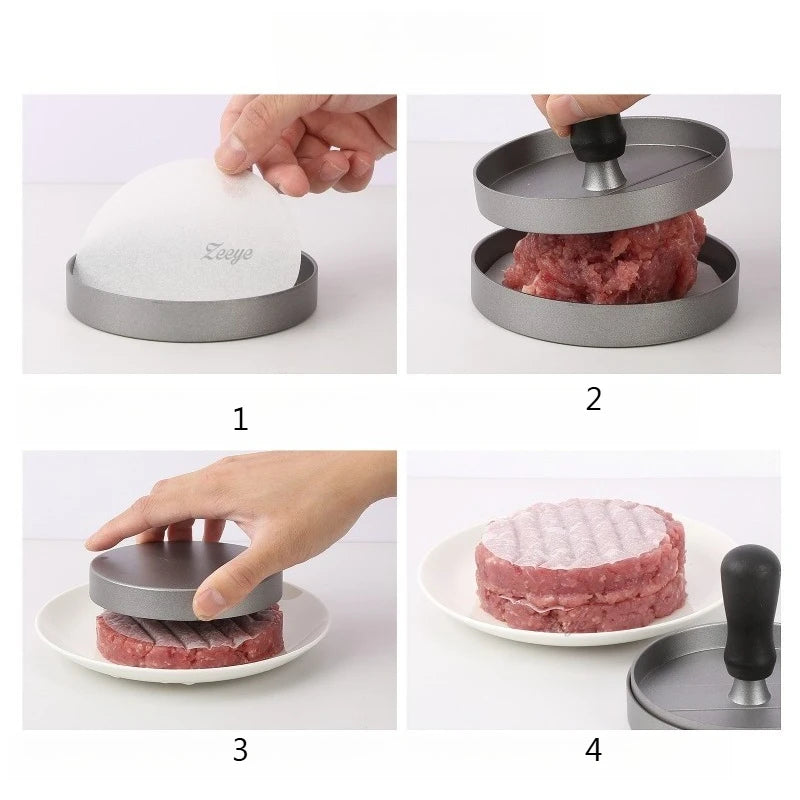 Aluminum Alloy Round Food Mold Plastic Handle Multi-use Baby Patty Qme