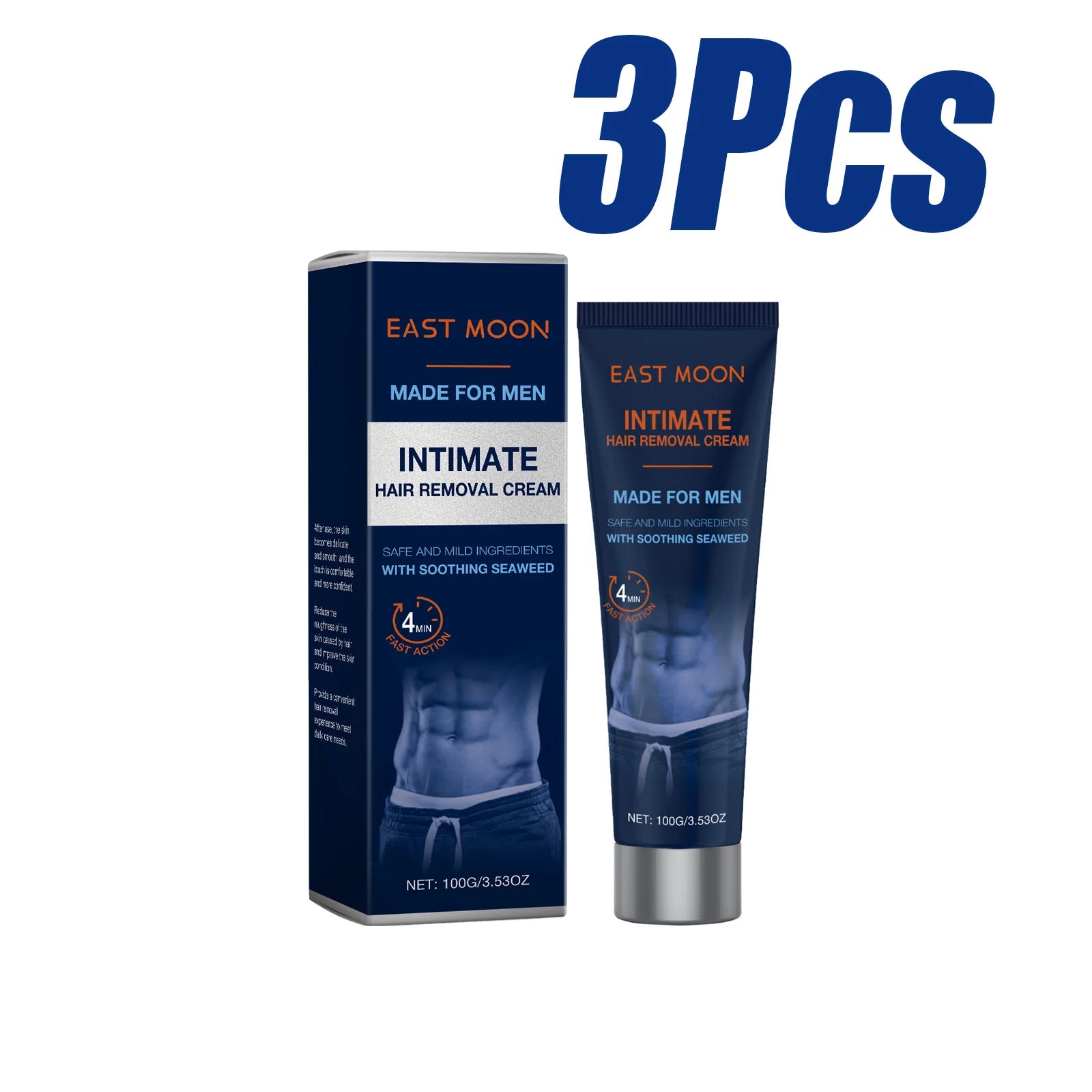 Avocado Man Hair Removal Cream Intimate Areas Painless Soothing Gentle Depilatory Cream Beard Hair Remover for Body Legs Armpits Qme 3 x 100g Boxed