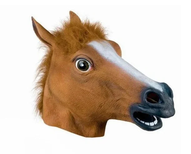Horse Head Mask Cosplay Costume Party Funny Halloween Headgear Qme Brown