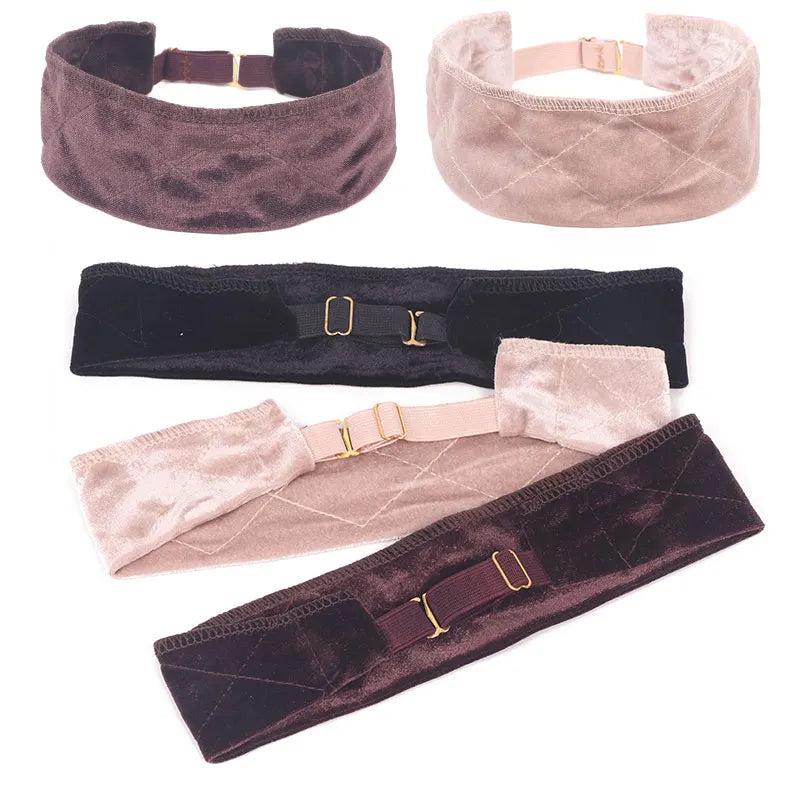 Yajukai Wig Grip Headband Adjustable Elastic Band Velvet Scarf No Qme