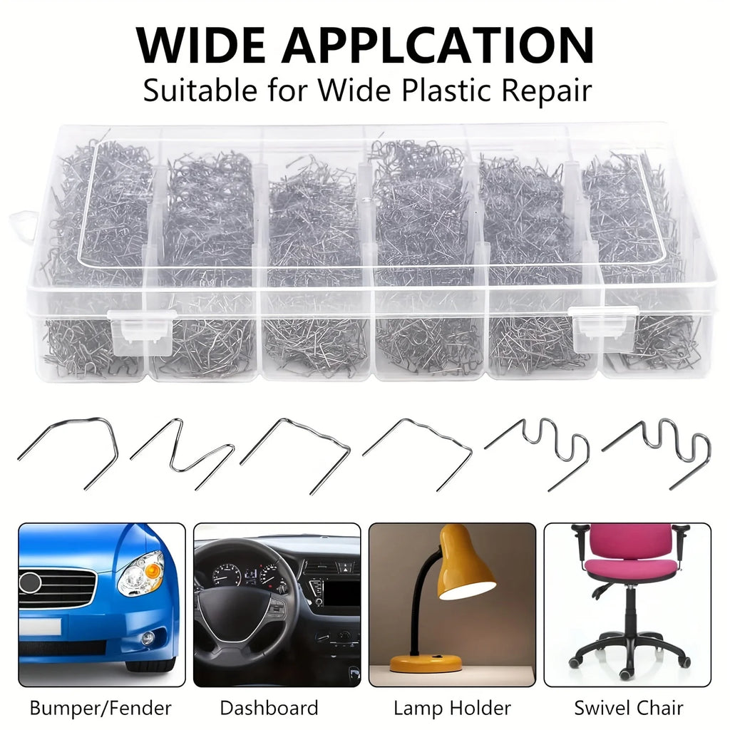 Reliable Quality Welder Staples, Hot Staples for Plastic Welding with Storage Box, 0.6mm & 0.8mm Welding Kit for Car Bumper Qme