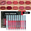 10 pcs/set Nude Lip Gloss Matte Velvet Lipstick - Matte Finish & Long-Lasting，Velvet Lip Gloss Gift Box, Halloween Stage Makeup Qme 01 Sweet Treats