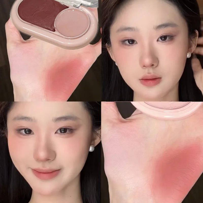 Dual-color Blush Cream Moisturizing Matte Finishwith Expanding Qme HR782-7