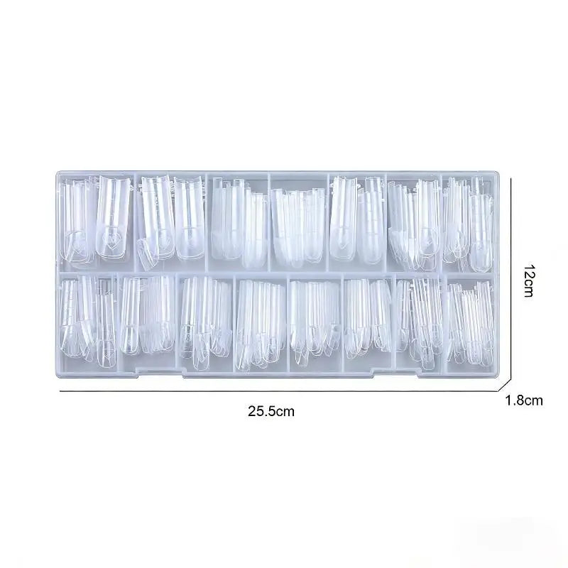 Clear Dual Nail Forms Pre-printed Guides Multiple Sizes Home Portable Qme
