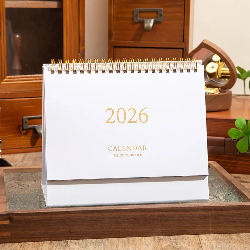 2026 Mini Desk Calendar Simple Creative Desktop Ornaments Calendar Plan Punch Card Calendar Notepad Calendar Anniversary Gift Qme