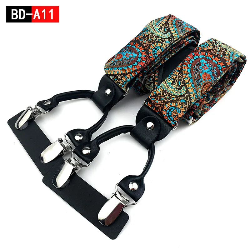 Men's Suspenders Strong Clip Adjustable Y Shape Back Costume Tuxedo Qme cl-7