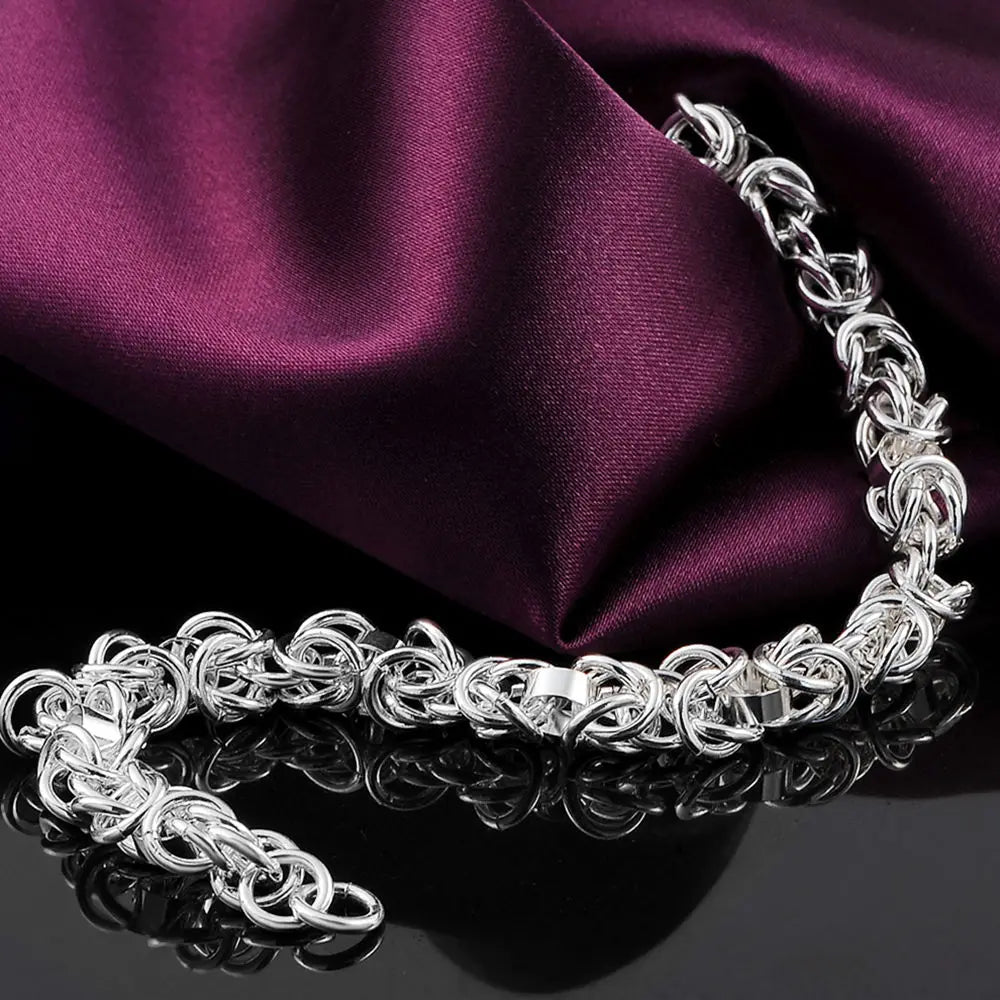 Noble 925 Sterling Silver Bracelets Charm Classic Chain for Women Men Wedding Party Good Gifts High Quality Fashion Jewelry Qme