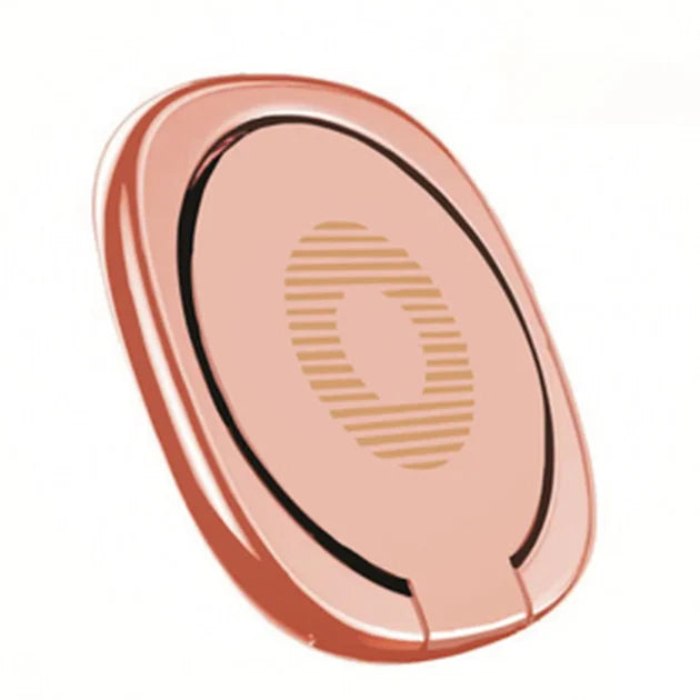 360° Rotating Ultra-thin Metal Phone Finger Grip Holder Magnetic Compatible Cellphone Back Ring Stand Car Mount For Mobile Phone Qme rose gold