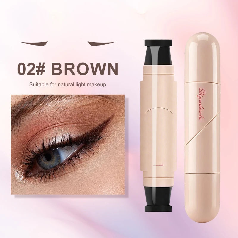 Waterproof Rotating Eyeliner Stamp Pen Sweat Proof Long Lasting Easy Qme 02Brown