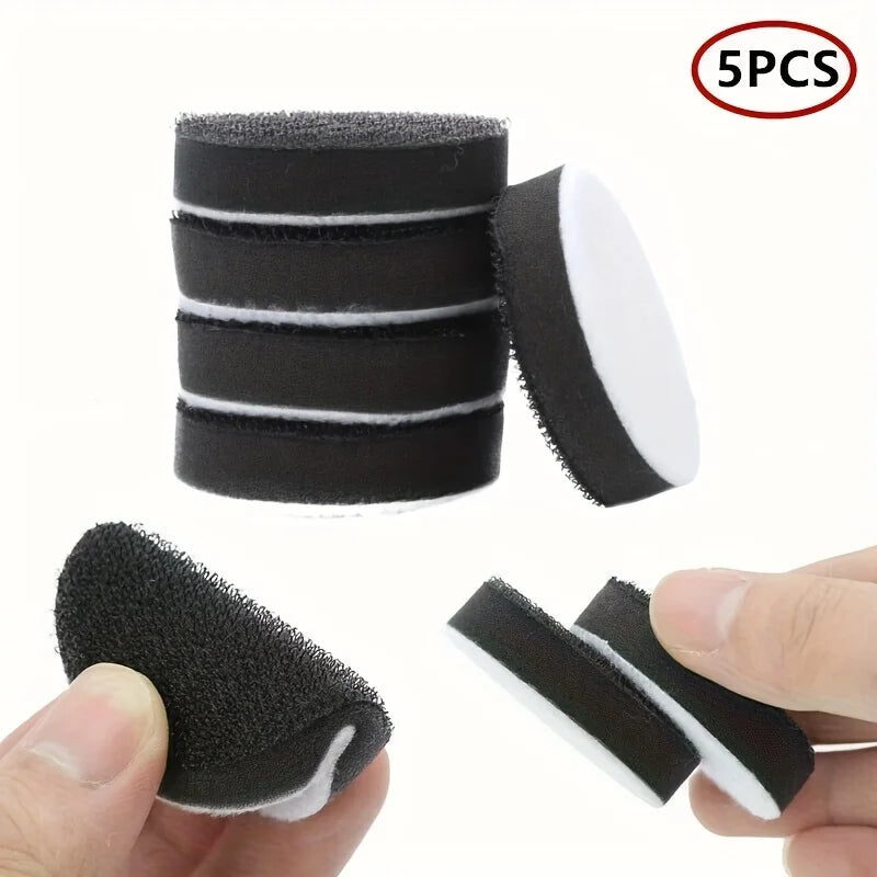 5 Pieces of 5 X 50mm Soft Sponge Interface Pad Hook Sandpaper Pad for Sanding, Polishing and Grinding Disk Baseplates Qme