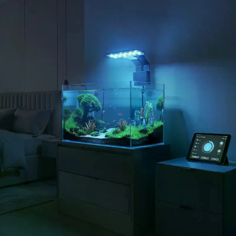 Ultra-Thin LED Aquarium Light Clip-On Fish Tank Light With 3 Color Modes Full Spectrum Bright Lamp for Aquarium Fish Tank Decor Qme