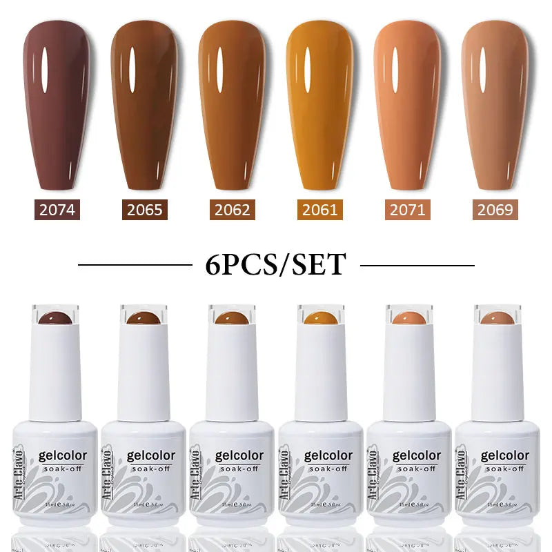 Arte Clavo 4 6 8 Gel Nail Polish Art Soak Off UV Colorful Semi Qme SD-6B-ZH01