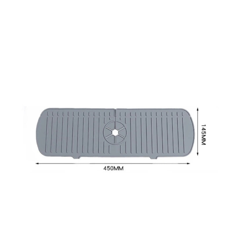 New Faucet Splash Pad Soap Sponge Storage Holder Silicone Sink Splash Guard Kitchen Gadgets Bathroom Faucet Decorative Cover Qme Gray (medium size)