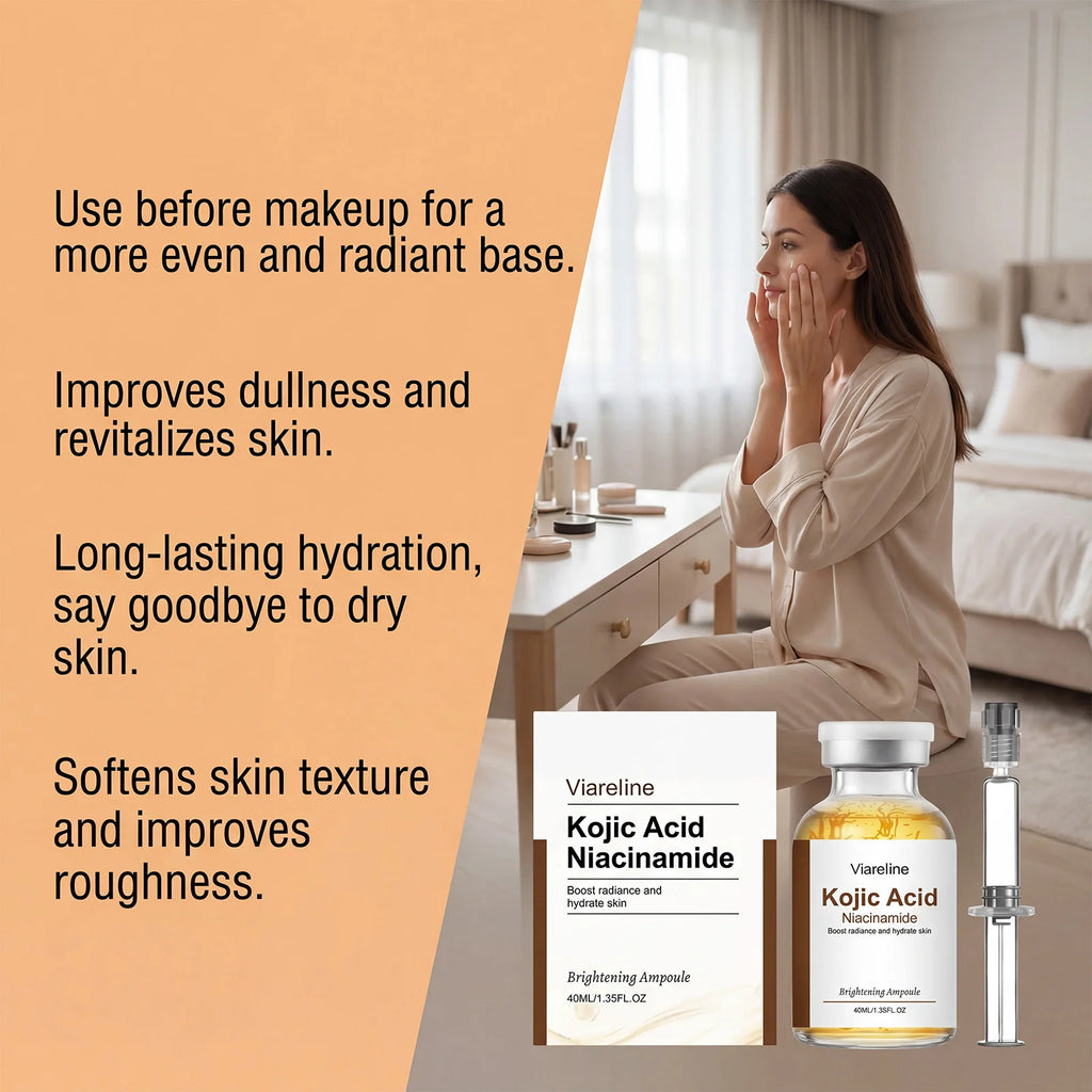 Niacinamide Brightening Ampoule Serum Face Hydrating Even Tone Nourishing Brightening Essence Kojic Acid Dark Spot Corrector Qme