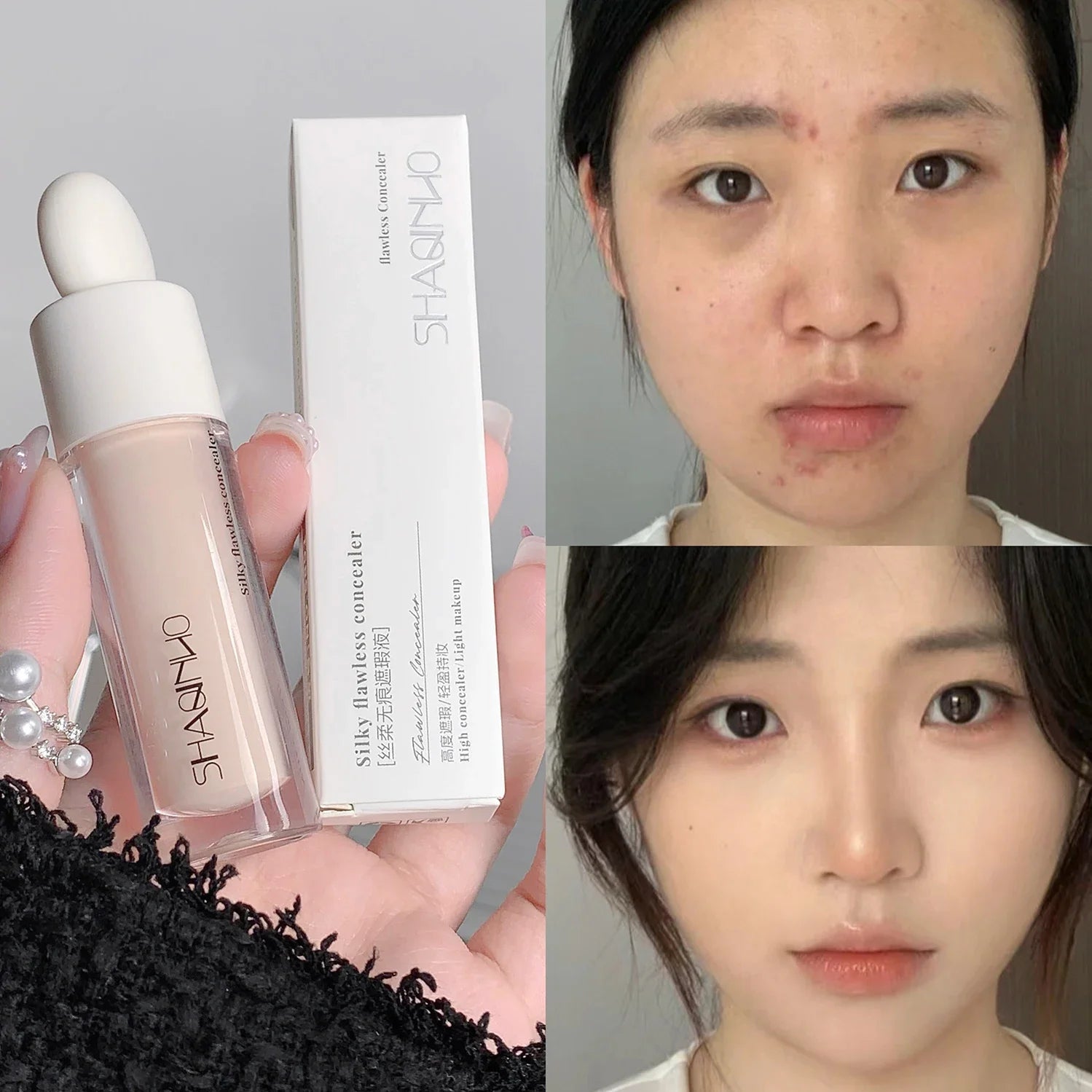 Moisturizing Liquid Contouring Concealer Cream Makeup Waterproof Lasting Cover Acne Dark Circles Foundation Face Korean Cosmetic Qme 01 Brightening