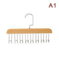 Non Slip Space Saving Wardrobe Clothing Storage Holder Wood Belts Qme A1
