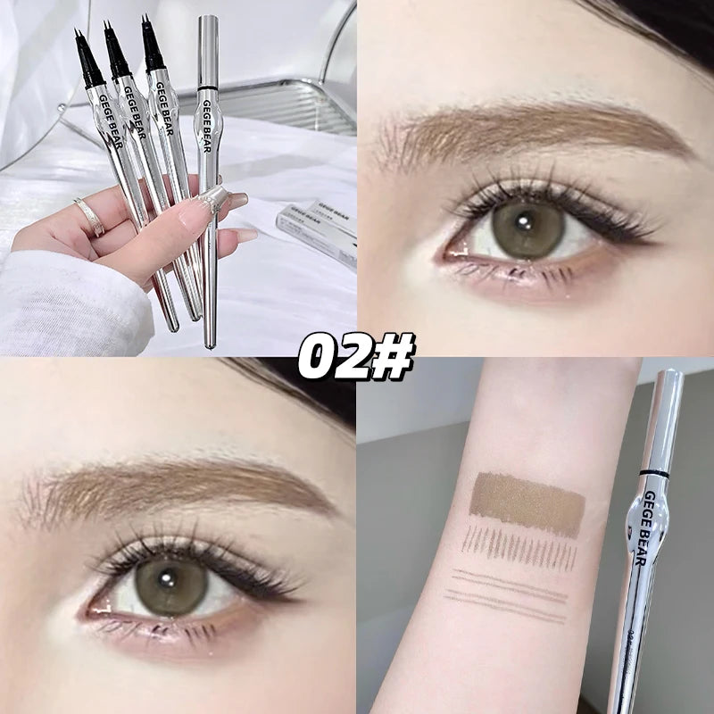 Two-prong Eyebrow Pen Women Gege Bear Long-lasting Natural Strokes Qme GX1529-02
