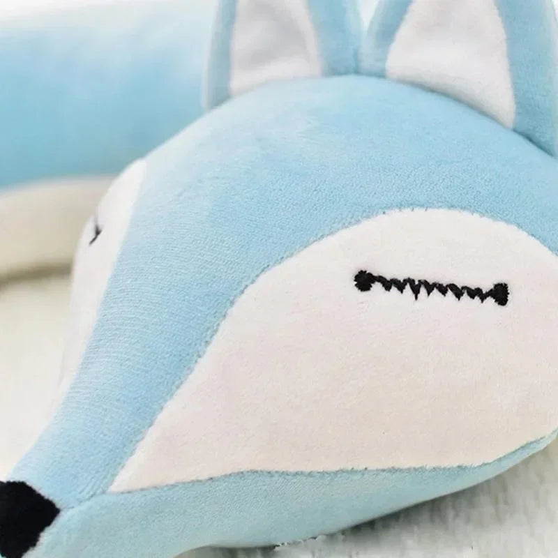 Travel Pillow U Shape Neck Pillow Cute Fox Pillow Hug Sleeping Pillows Ornamental Pillow Office Sleep Pillow 30*30*8CM Qme
